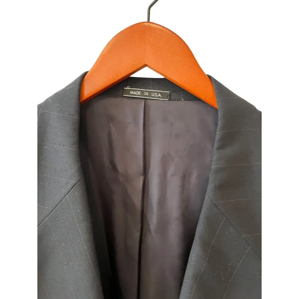 Emanuel Ungaro Uomo Classic Blazer Navy Blue Pinstripe Suit 44L